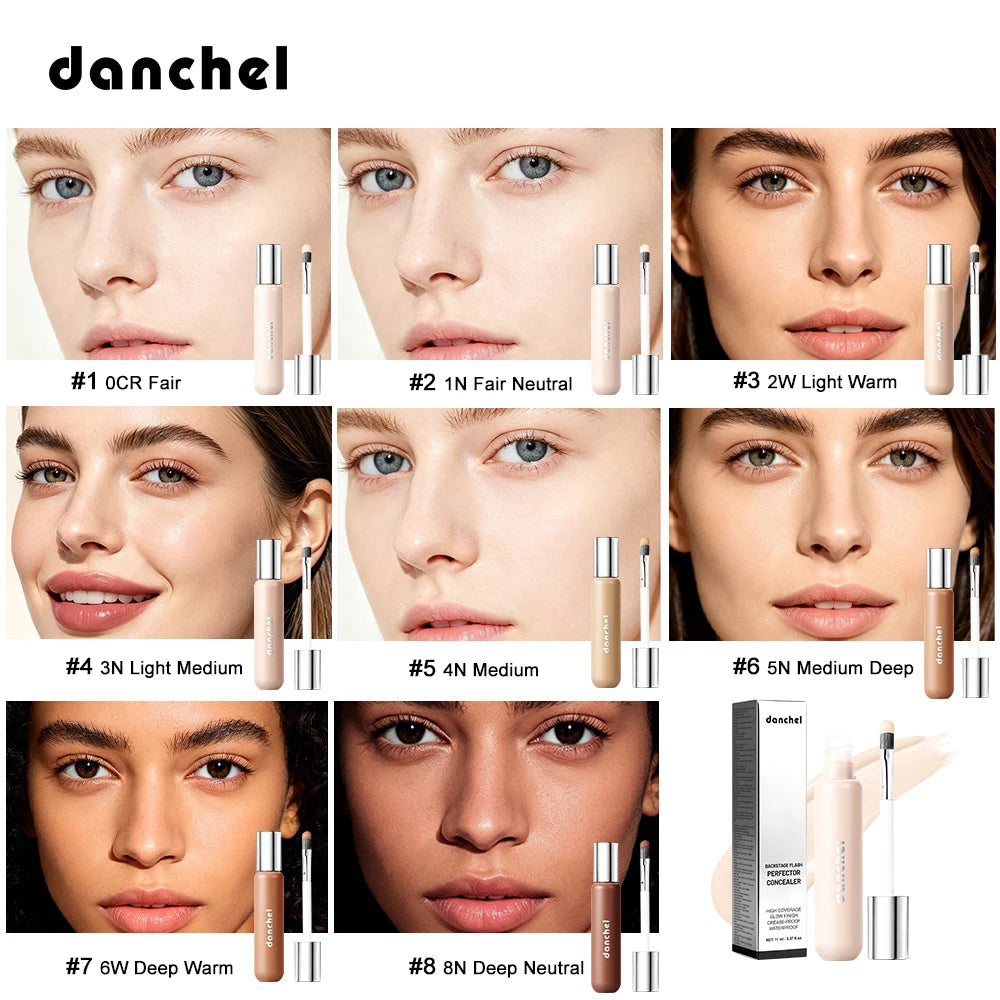 Liquid Concealer 8 Shades Full Coverage Waterproof Long Lasting Under Eye Dark Circles Blemish Spot Corrector Face Body Makeup
