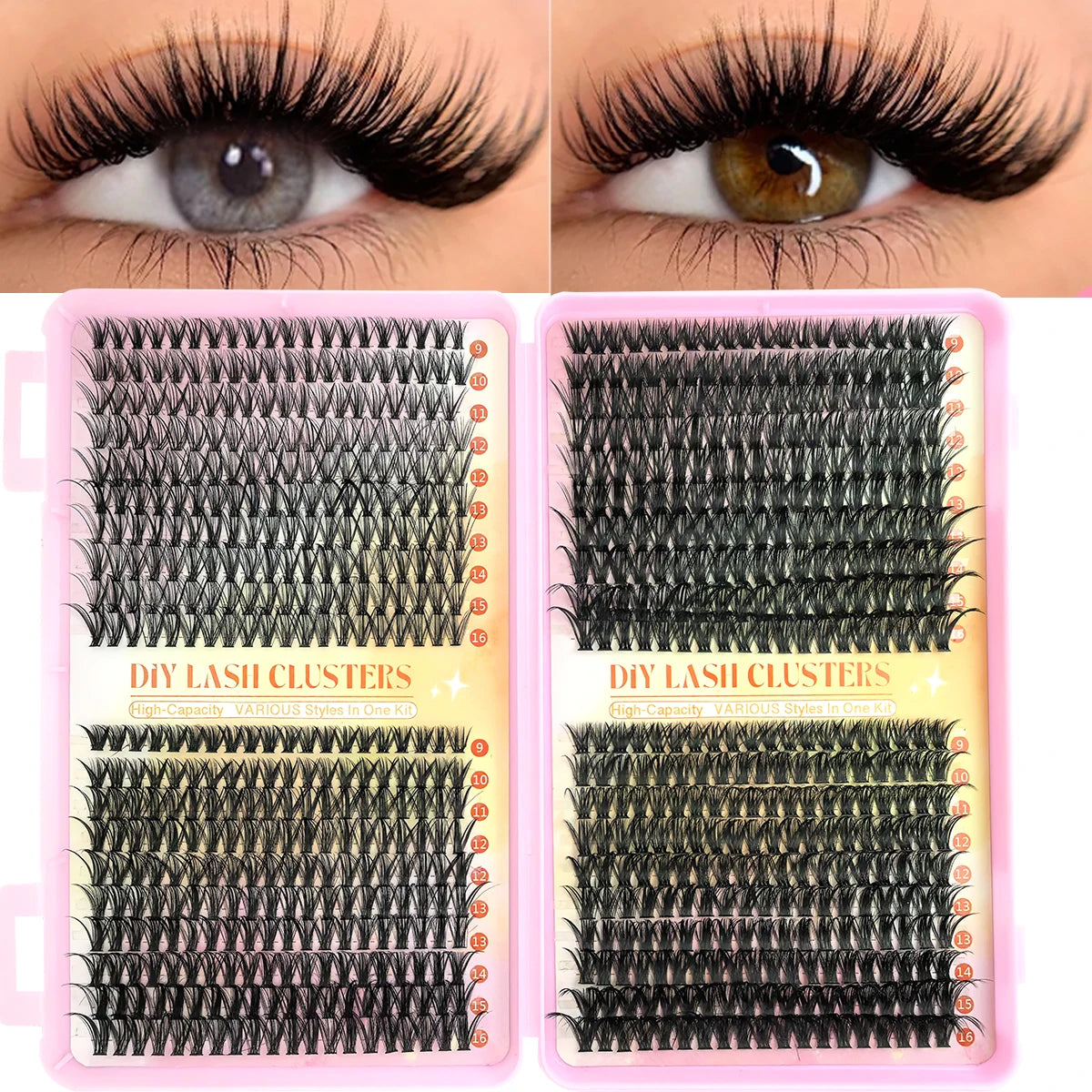 MJ 640pcs 30D/40D/50D/60D Individual Lashes Book Clusters Extensions False Eyelash DIY at Home Cluster Eyelash Extensions Makeup