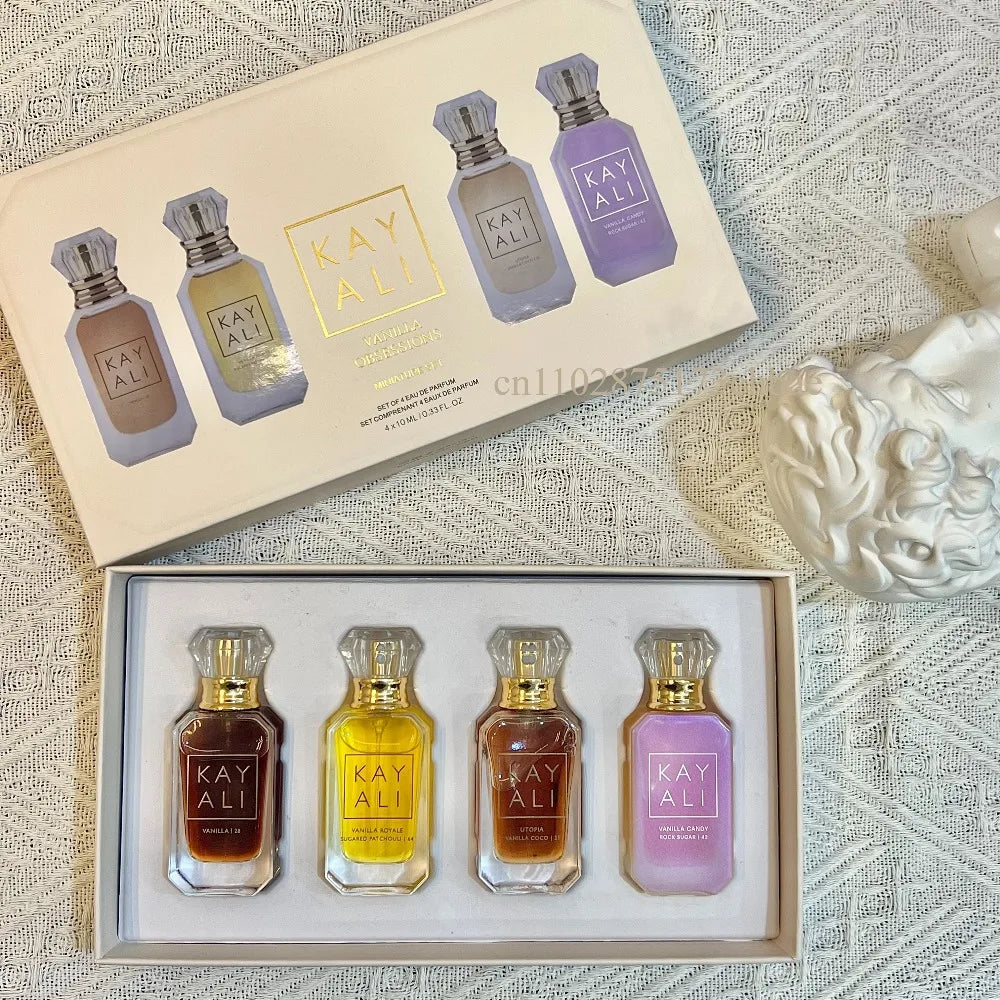 KAYALI 4x10ml Mini Perfume Set Vanilla Oud Floral Fruity Oriental Long Lasting Unisex Eau De Parfum Travel Gift Set Luxury