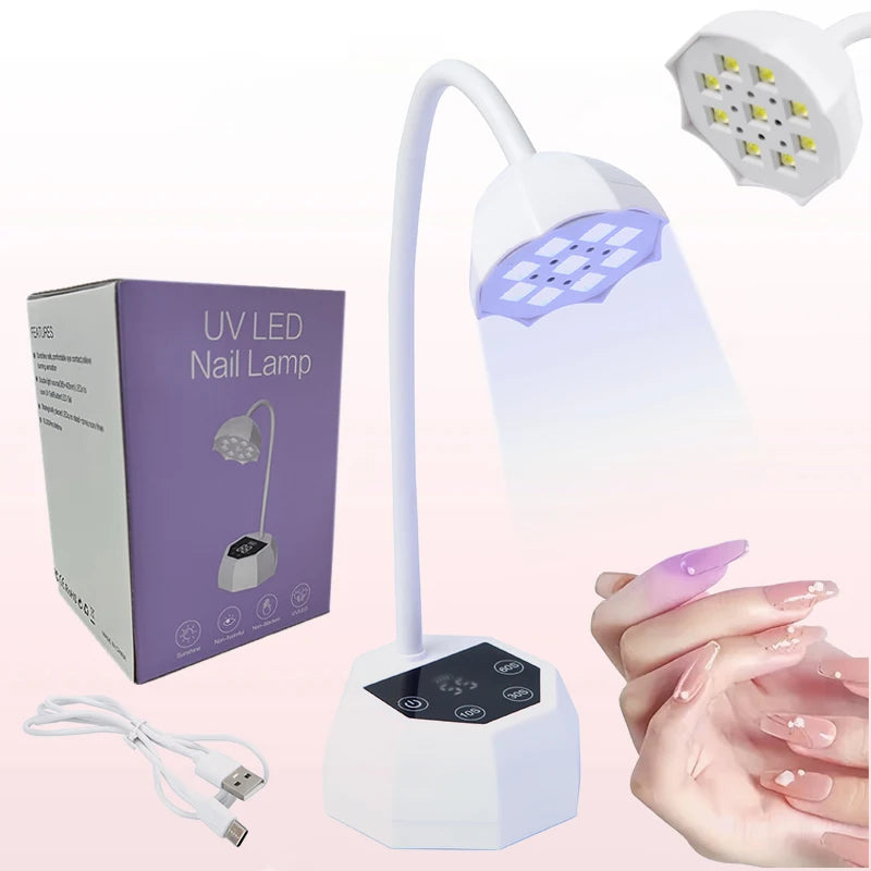 Lotus Nail Lamp Wireless UV LED Nail Dryer Auto Sensor Rechargeable Touch Control Table Nail Light For Fast Drying Gel Polish