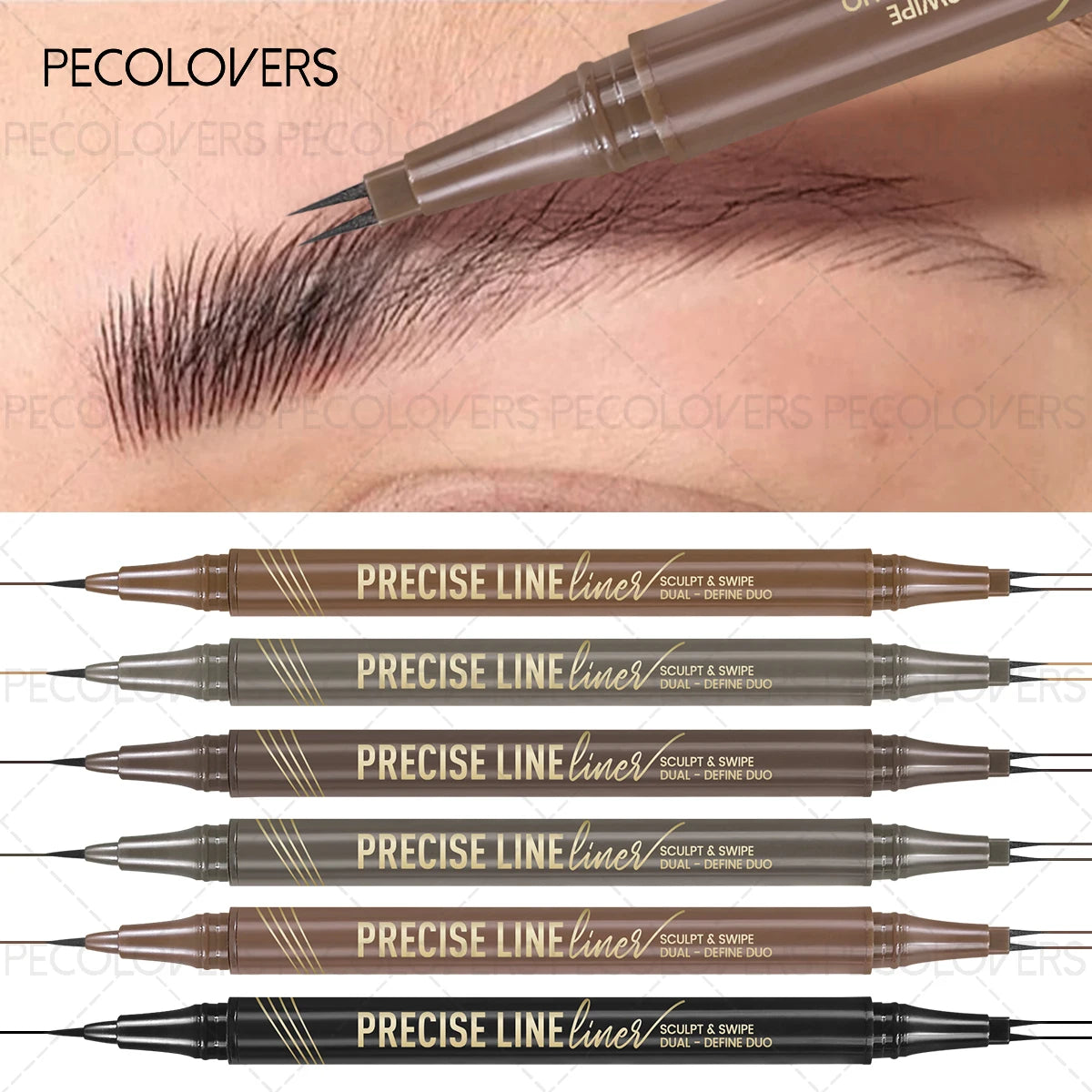 2 Forks Liquid Eyebrow Pencil Ultra-fine Eyebrow Tattoo Enhancer Waterproof Lasting Natural Eyelash Eyeliner Pen Makeup Cosmetic