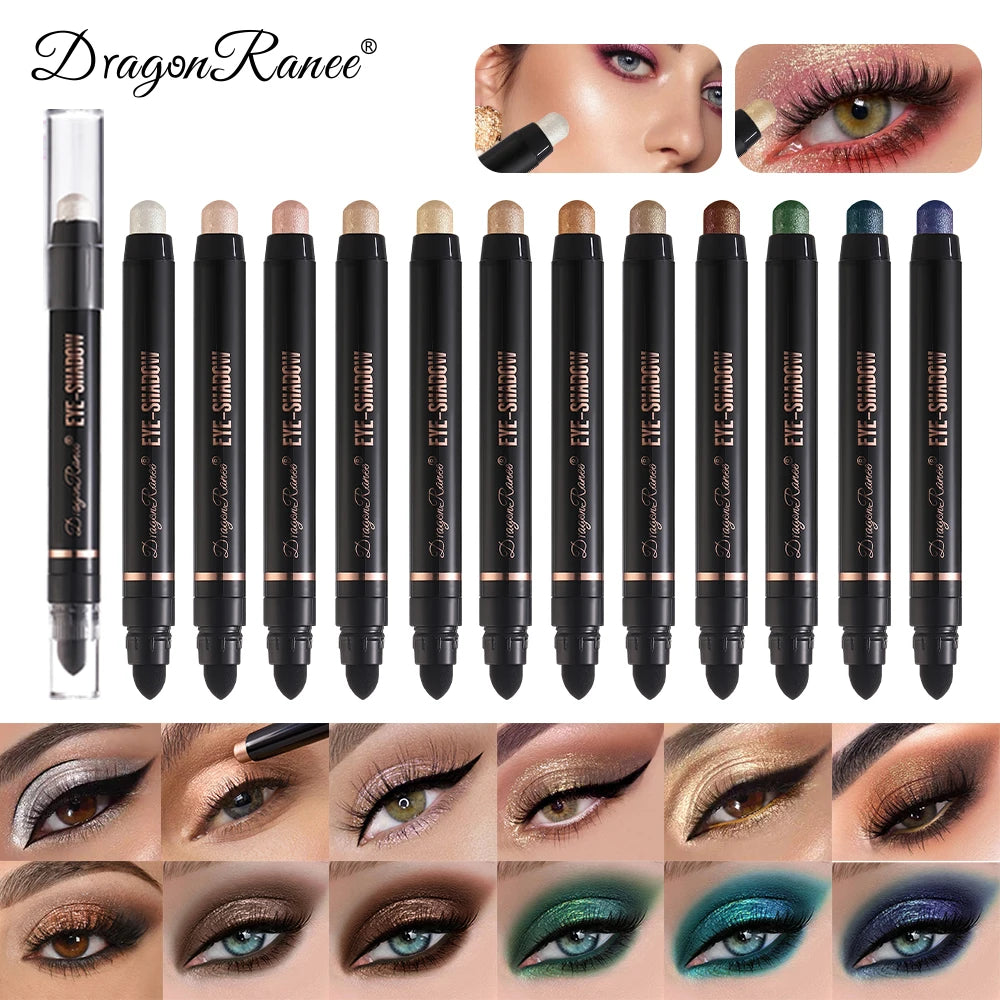 Eyeshadow Pen Set, Pearlescent Eyeshadow, Versatile One-Touch Shaped Eyeshadow, High-Gloss, Delicate Silky Eyeshadow Pen with Fi