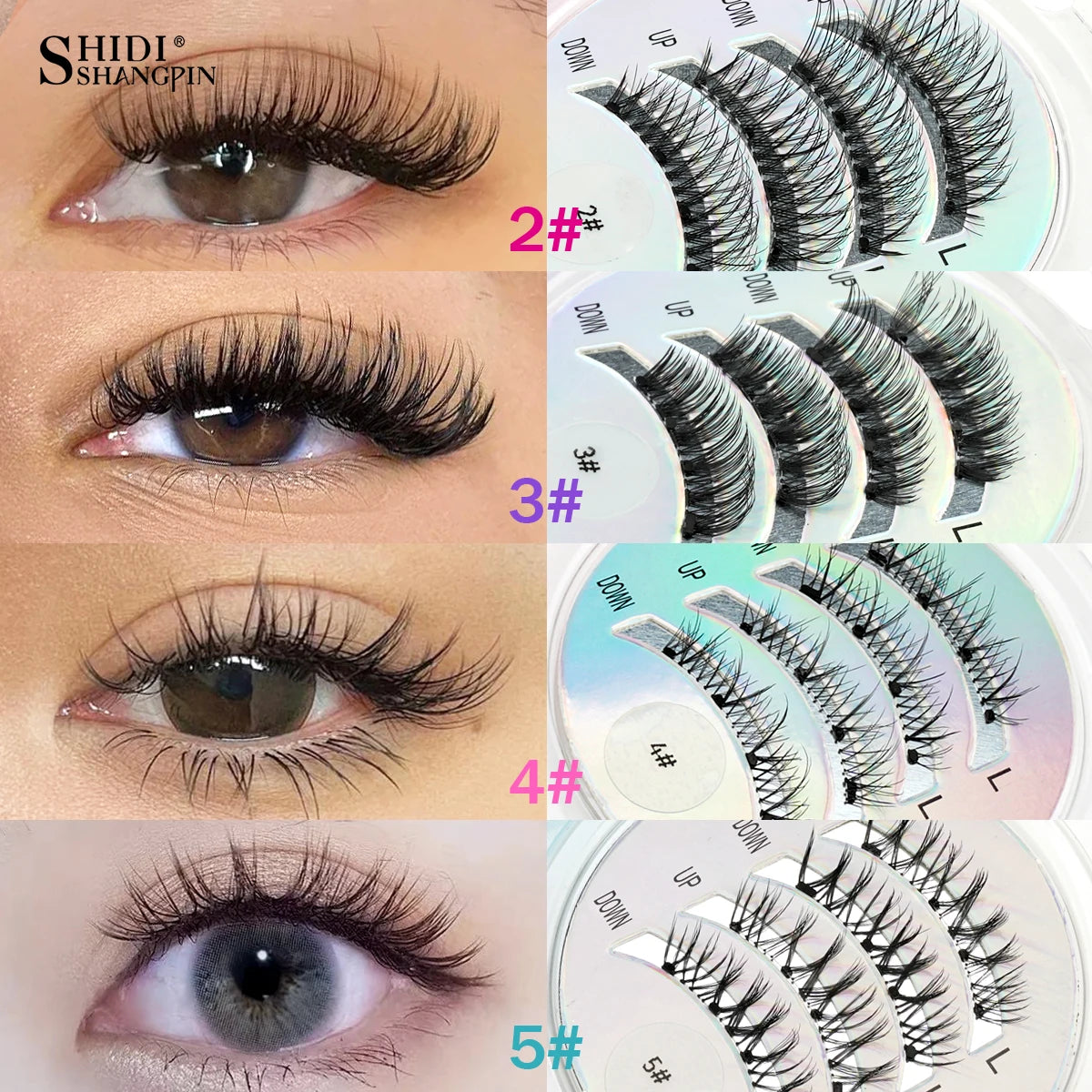 Reusable Magnetic Lashes 1 Pair Magnetic False Eyelashes Set with Tweezers Makeup Tool Natural Look Fluffy Faux Mink Lashes Cils