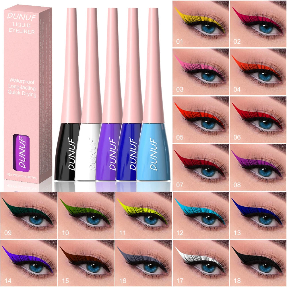 DUNUF 1 Pcs Waterproof Long-Wearing Liquid Eyeliner - Smudge-Resistant, Transfer-Proof, Perfect For Creating Dramatic Looks