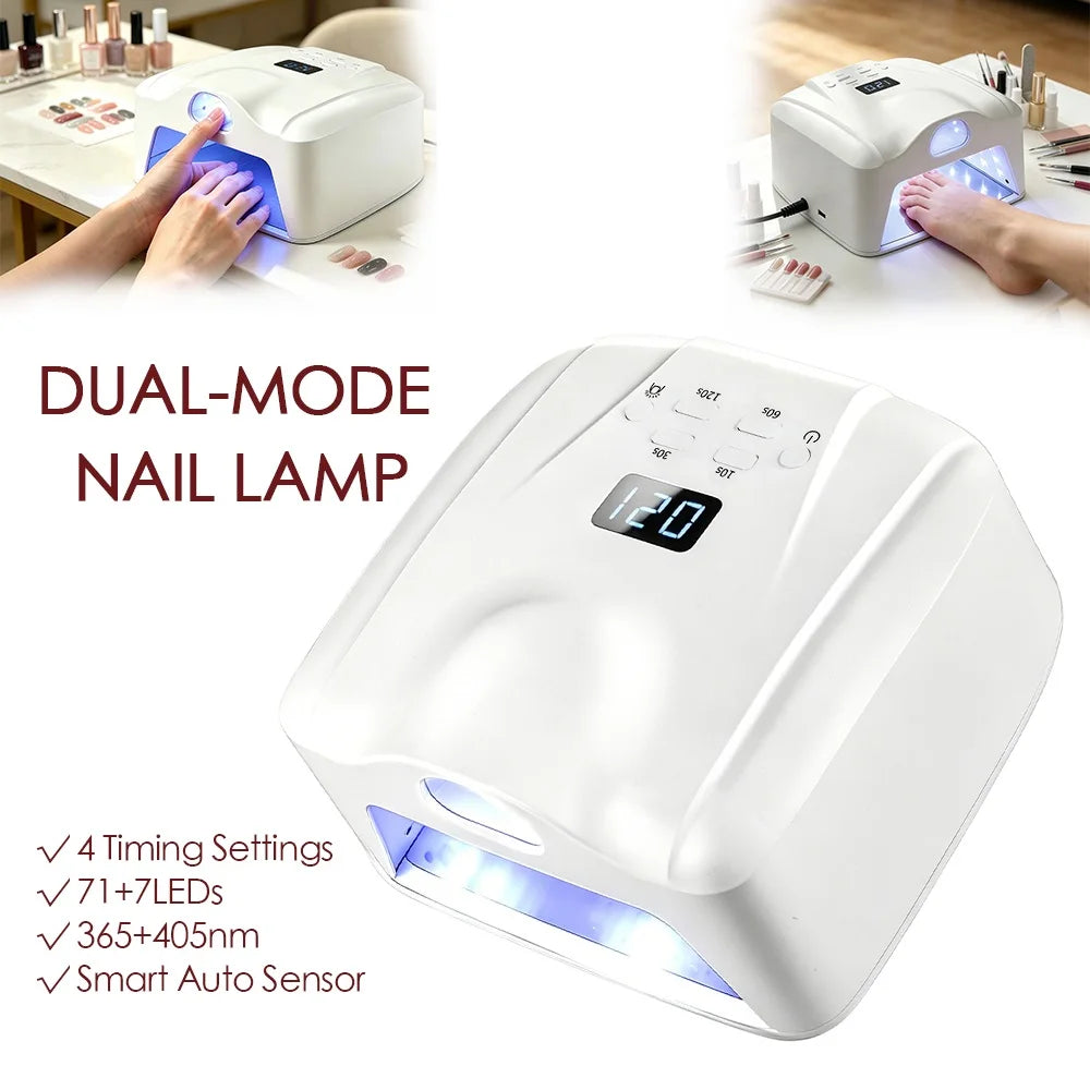 Dual-use UV LED Nail Dryer Smart Auto Sensor Nail Lamp Fast Curing Gel Drying Light Manicure Pedicure Lamp for Home Salon Tool