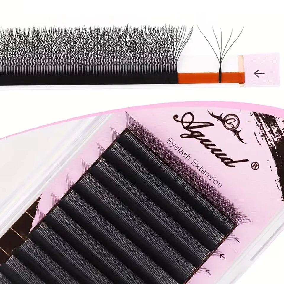 AGUUD Automatic Flowering 2D 3D 4D 5D W Shape Premade Fans Eyelash Extensions Natural Soft Individual Lashes Makeup Cilia