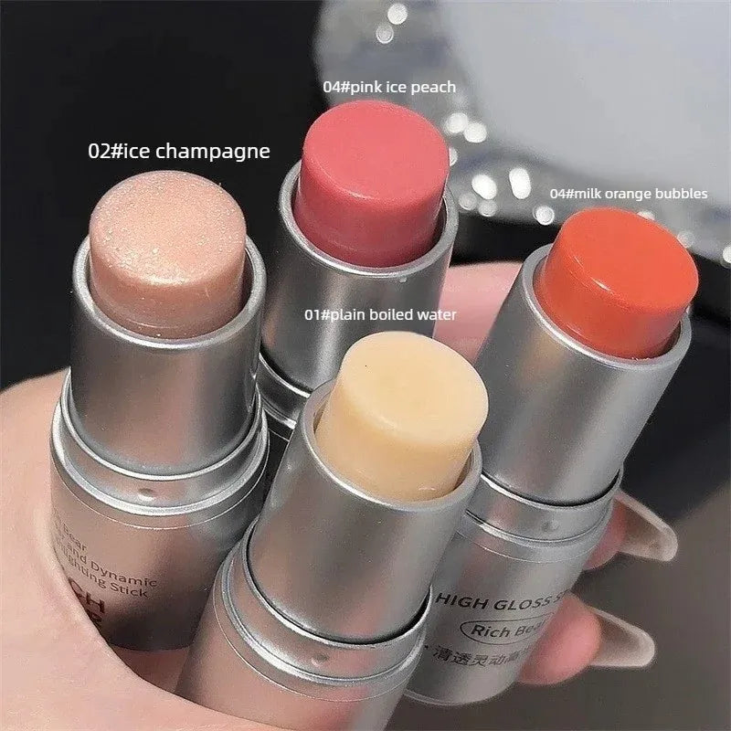 High Gloss Stick Highlighter Blush Water Light Shimmer Waterproof Face Contour Illuminator Brighten Contouring Rouge