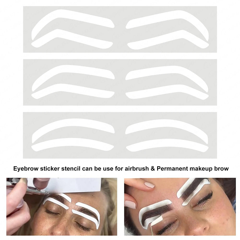 2024 Disposable Eyebrow Design Stencil Eyebrow Tint Airbrush Auxiliary Sticker for Brows Shaping with Single EyebrowsType Option