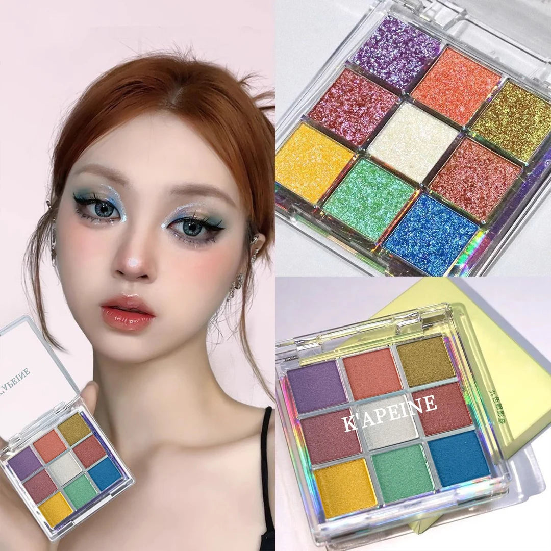 9-Color Glitter Chameleon Eyeshadow Palette Waterproof Long Lasting Pressed Powder Cosmetic Kit Fashion Women Eye MakeUp Pallete