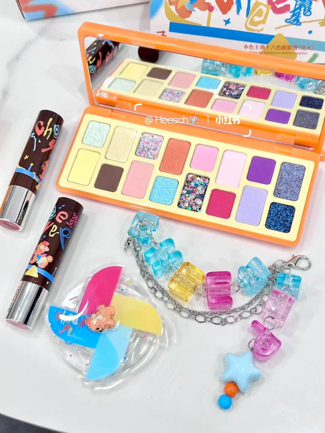 Qianyan Cheeryep 16 Color Eyeshadow Palette Glitter Chamelon Matte Pearlescent Flash Plate Cowherd Sequins