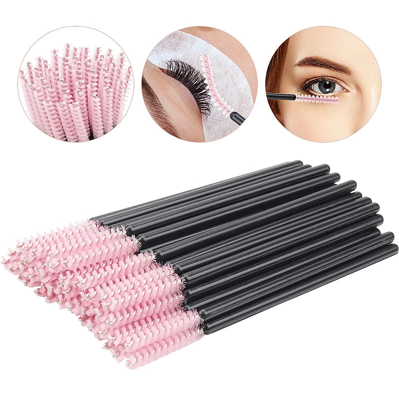 50pc Disposable Eyelash Makeup Brush Mascara Wands Micro Brushes Cosmetics Microbrush Eyebrow Applicator Lash Extension Supplies