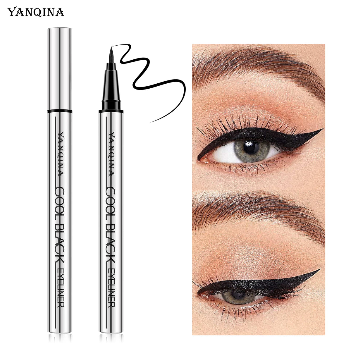 Quick-dry Eyeliner Pencil Makeup Long Lasting Smooth Matte Eye Liner Waterproof Anti Smudge Liquid Eyeliner Pen Eyes Cosmetics