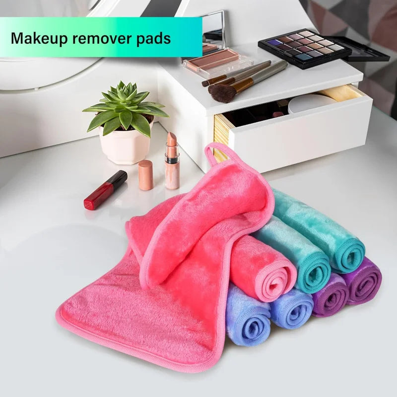 1PCS Soft Microfiber Makeup Remover Towel Plush Puff Cleansing Cloth Pads Cosmetic Tools Beauty Essentials Face Cleaner