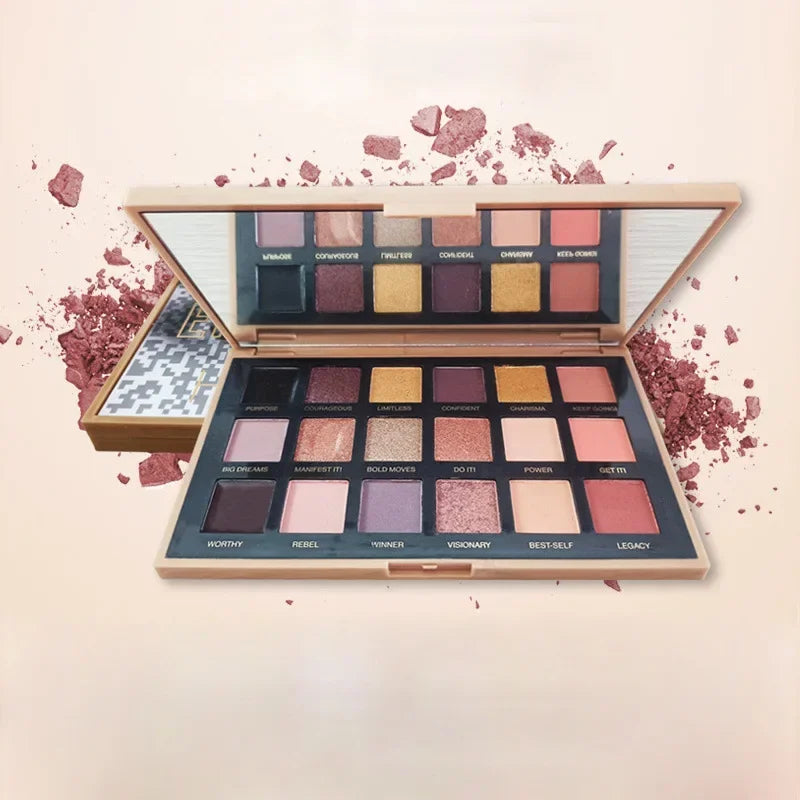 18 Color Eyeshadow Palette Matte Glitter High Pigment Long Lasting Smudge Proof for Daily Party Makeup Valentine's Day Gift