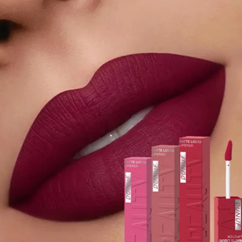 8 Color Nude Brown Matte Liquid Lipstick Velvet Sexy Dark Red Lip Glaze Non-stick Cup Not Easy To Fade Lip Gloss Lipstick Makeup