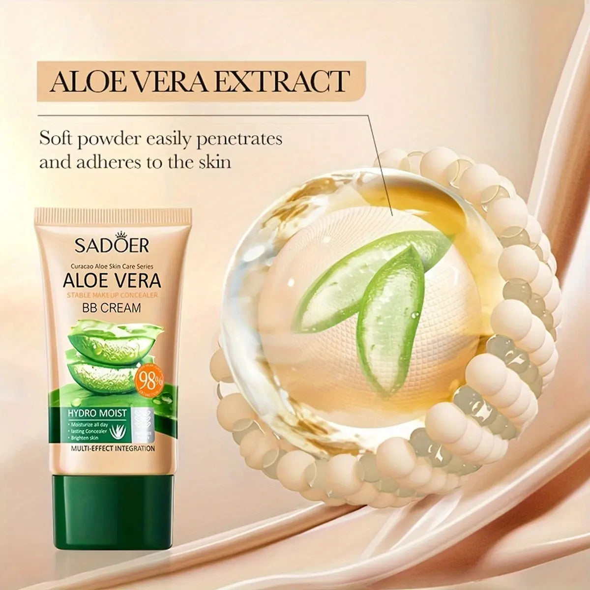 Aloe Concealer BB Cream, Natural Color Moisturizing Liquid Foundation, Concealing Concealer, Covering Pores And Defects,