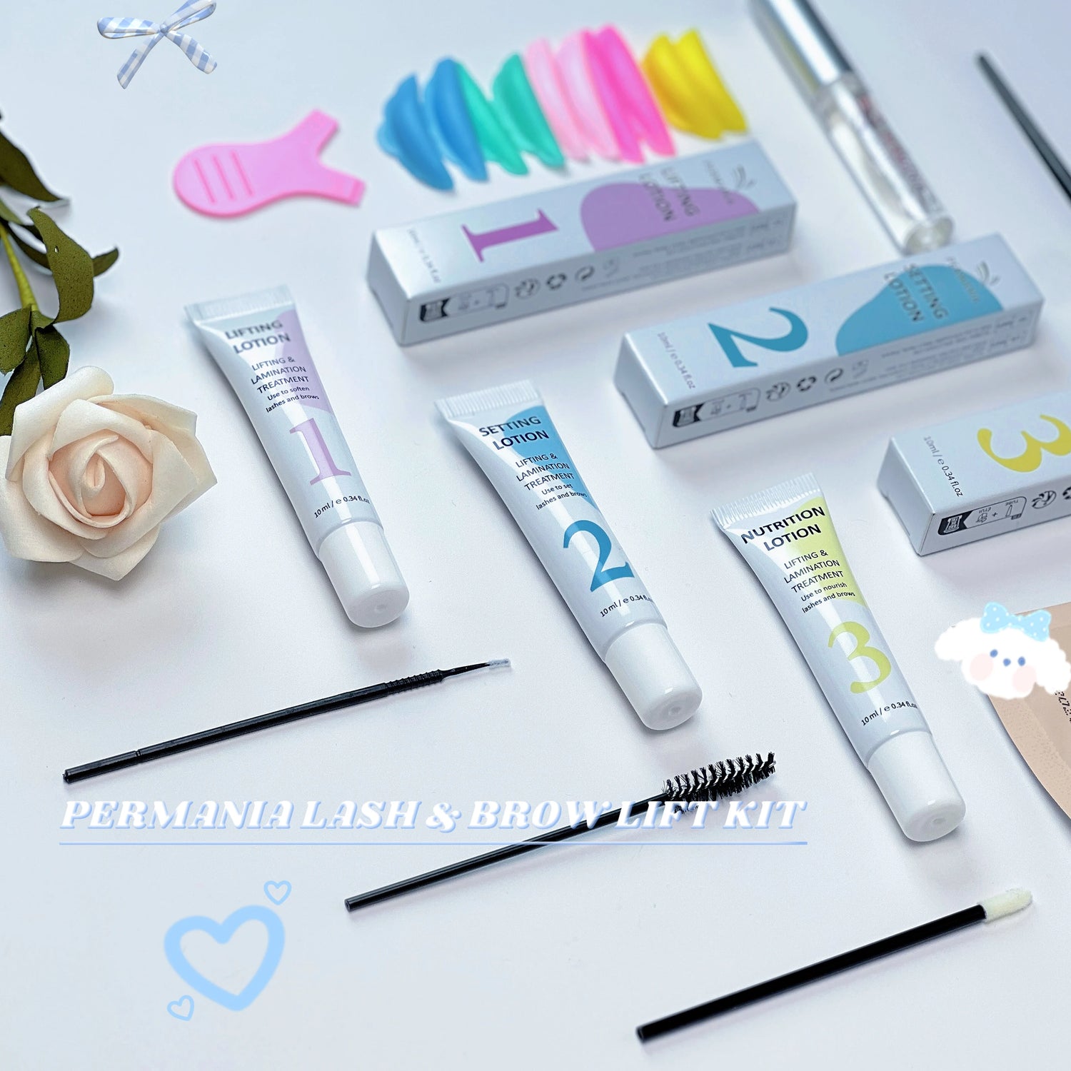 PERMANIA New Eyelash Lift Kit Brow Lamination Kit Easy to Apply for Fuller Thicker Instant Lifting & Curling Lash Lifting Tool