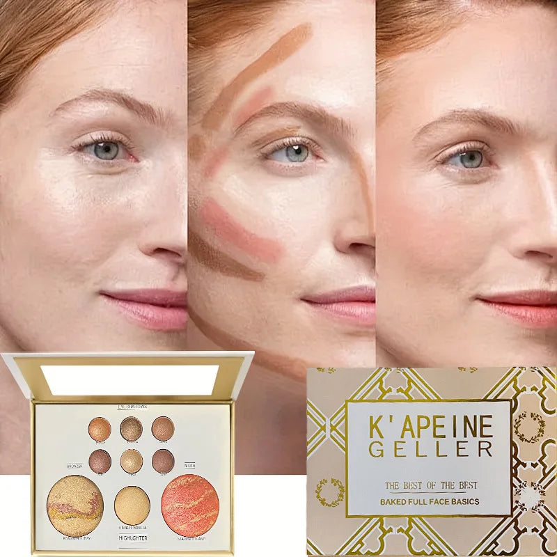 All-in-one Makeup Palette with Eye Shadow,Contouring, Blush, Highlighter, and Eyelid Brightening in One, Women Makeup Gift Set