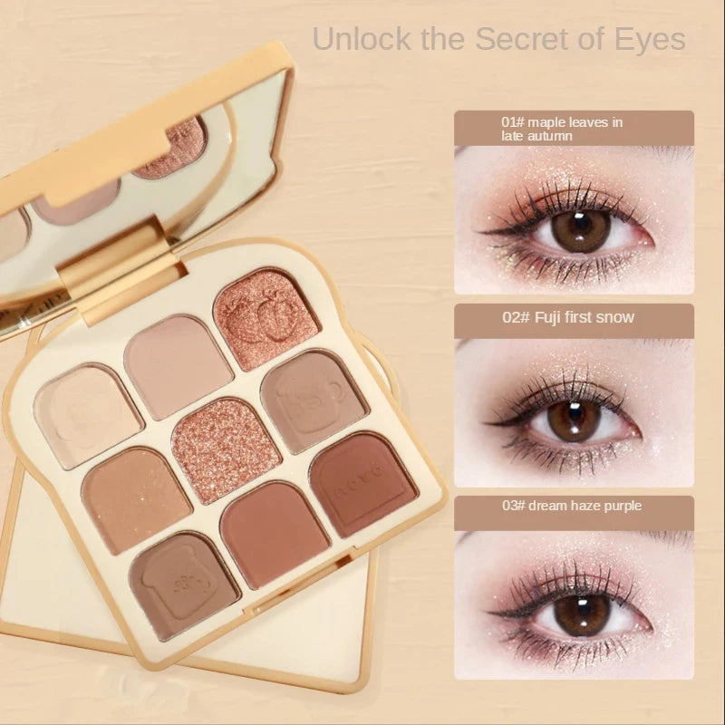 NOVO Qingcai Soft Fantasy Toast Eye Shadow Plate Pearl Eye Plate Cute Makeup Palette Women'S Cosmetics Lasting Natural