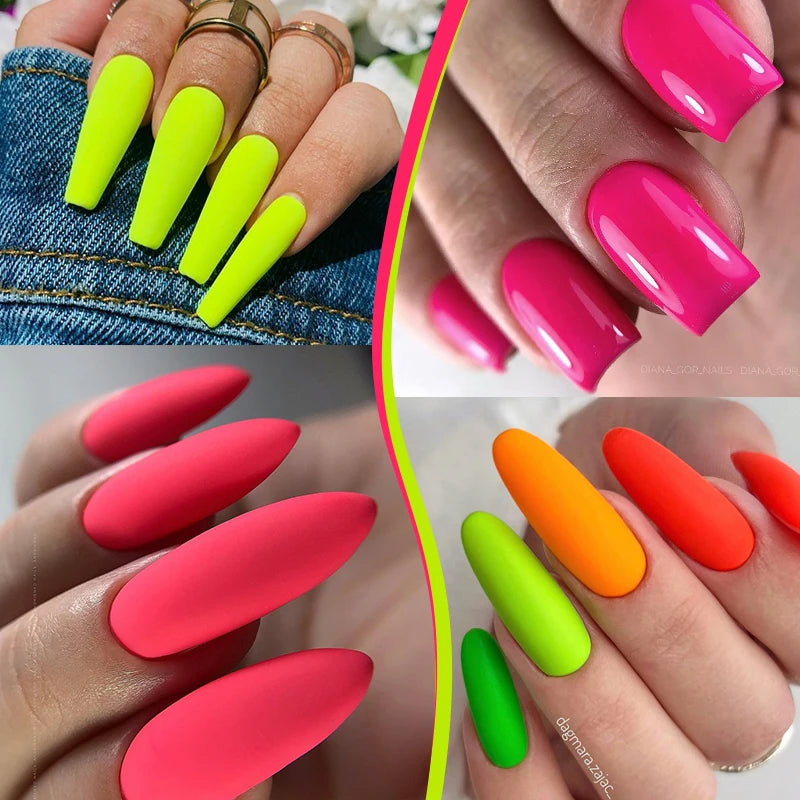 LILYCUTE 7ML Matte Fluorescence Color Gel Nail Polish Spring Summer All For Manicure Base Top Coat Semi Permanent Nails Art Gel