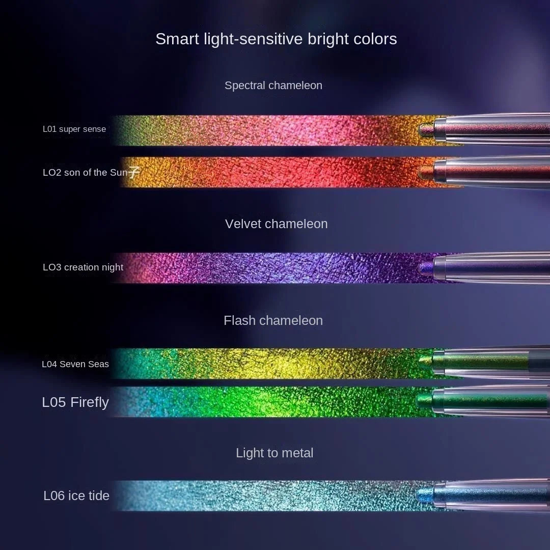 Kaleidos Eyeliner Gel Pencil Waterproof Chameleon Colour Long Wear Glitter Metallic Waterproof Eye Pen High Pigment Eyeshadow