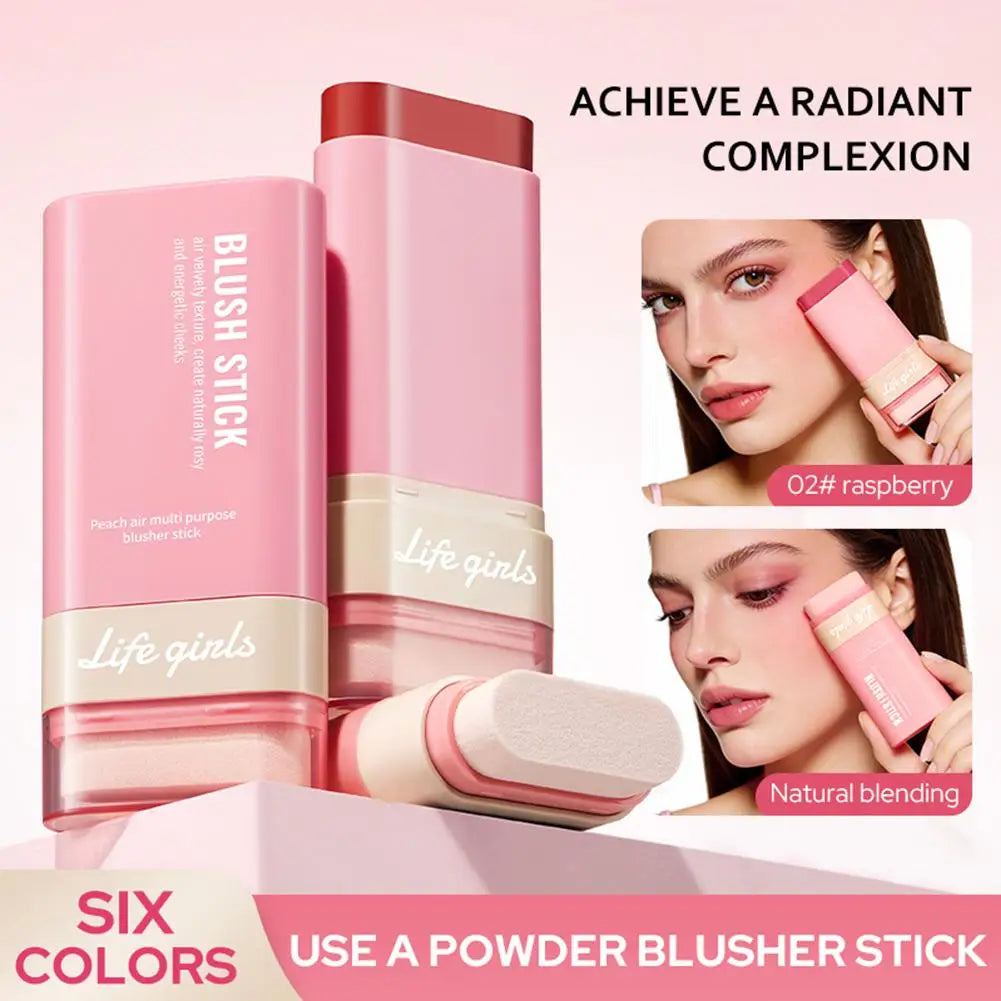 Dual End Blush Stick With Eraser Natural Nude Makeup Highlighter Contour Stick 2 In 1  Cheek And Lip Rouge Cream