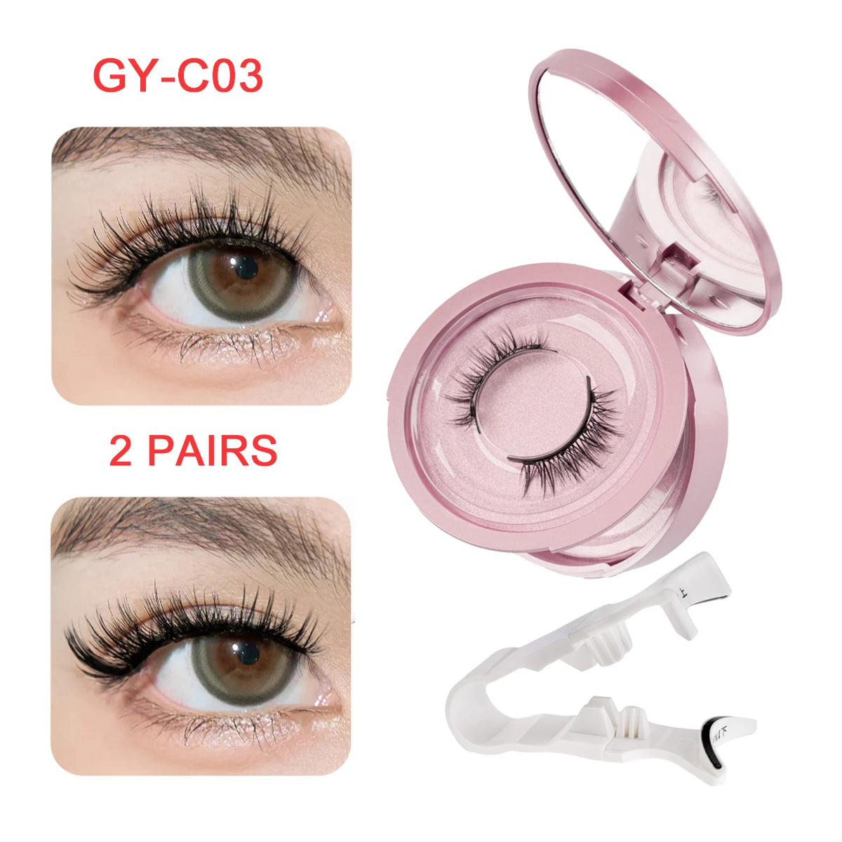 YSDO Magnetic False Eyelashes 1/2 Pairs/Box Natural Soft Faux 3d Mink Eyelashes No Glue Needed Magnetic Lashes Tweezer Makeup