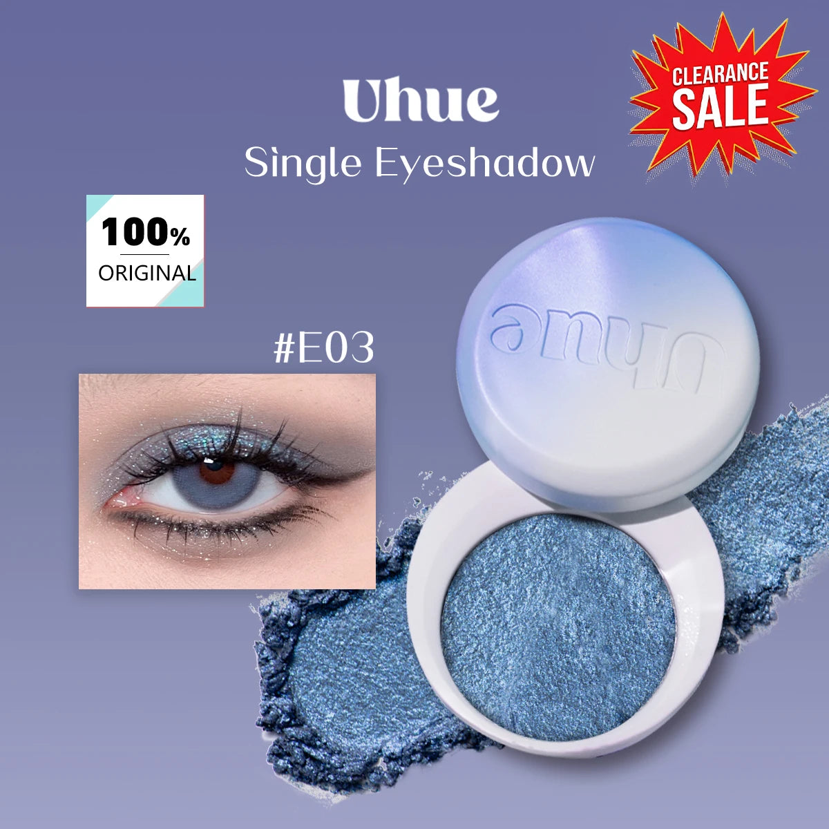 [ClearanceSale] Uhue Single Eyeshadow E03,Smooth&Fine,Minimal Fallout,Matte Finish,High Color Payoff,Long-Lasting&Fade-Resistant
