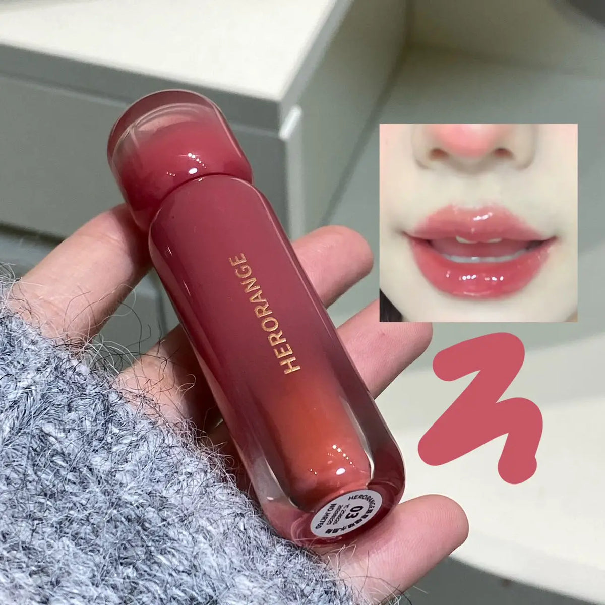 Herorange Watery Mirror Lip Gloss, Moisturizing and Hydrating Texture, Creates Plump and Juicy Lips Highly Pigmented Brightening Skincare