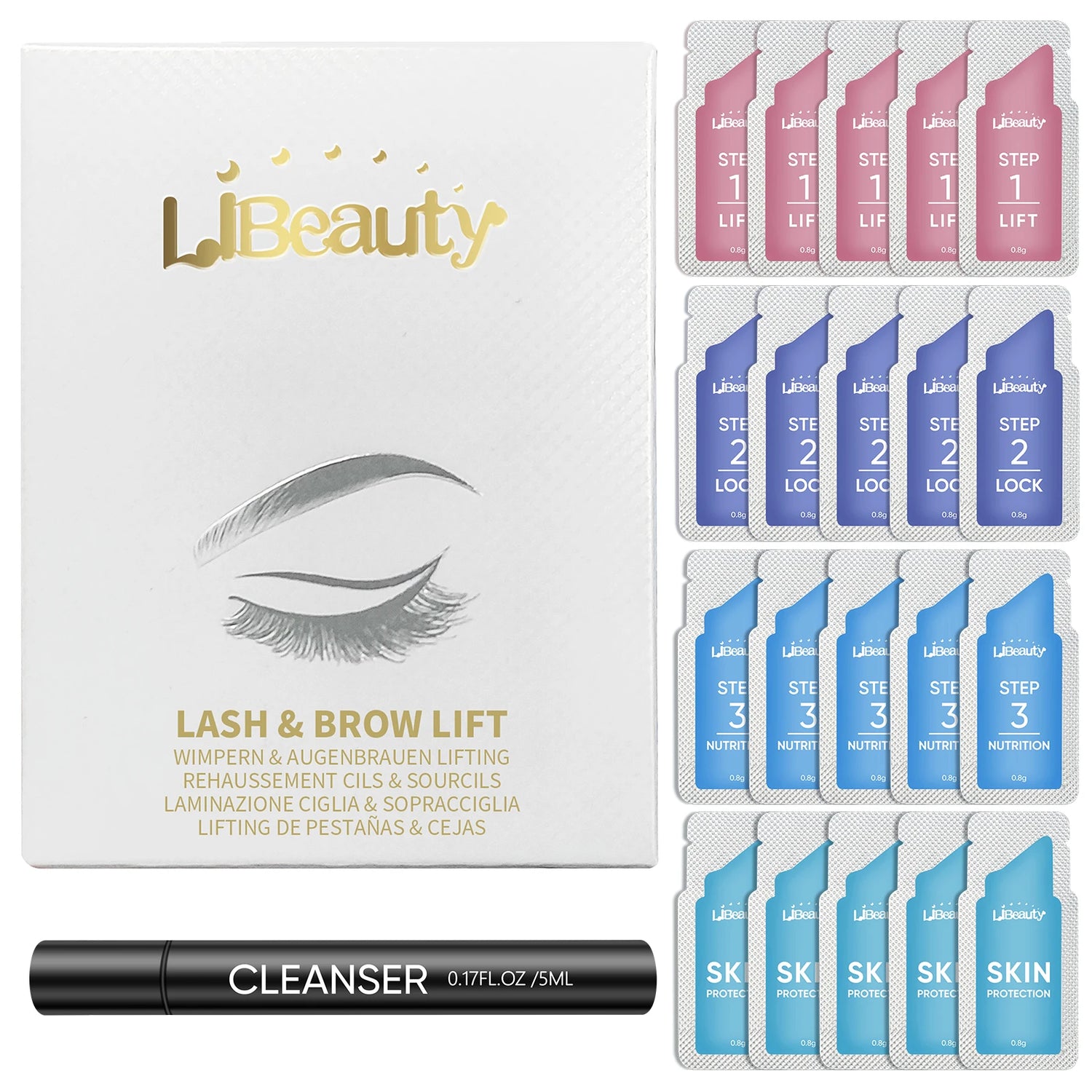 Libeauty 20 Pieces/Lot 10-12 Minutes Sachet Lifting Brow Lamination Kit Calia Perm And Fixation Individual Package Makeup Tools