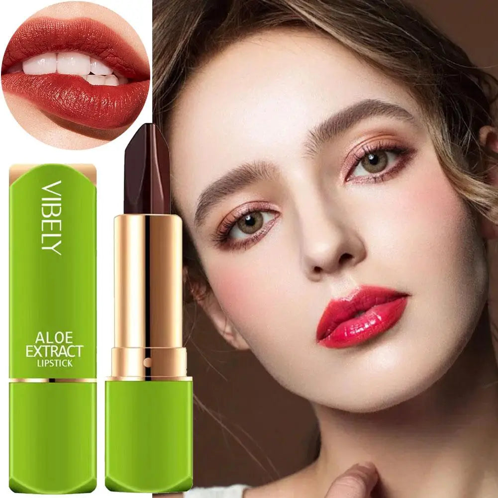Long Lasting Lipstick VIBELY winter Moisturizing Changing 3 colors Lip Balm Natural Aloe Vera for Women Color-Shifting Makeup