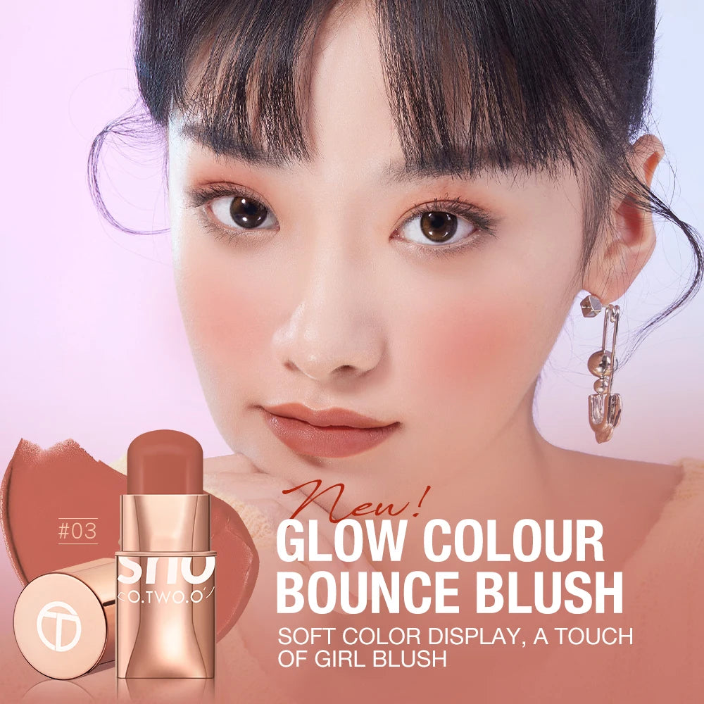 Waterproof Multifunctional Lipstick Blush 3 in 1 Creamy Smooth Lightweight Longwear Makeup Stick for Cheeks Lips