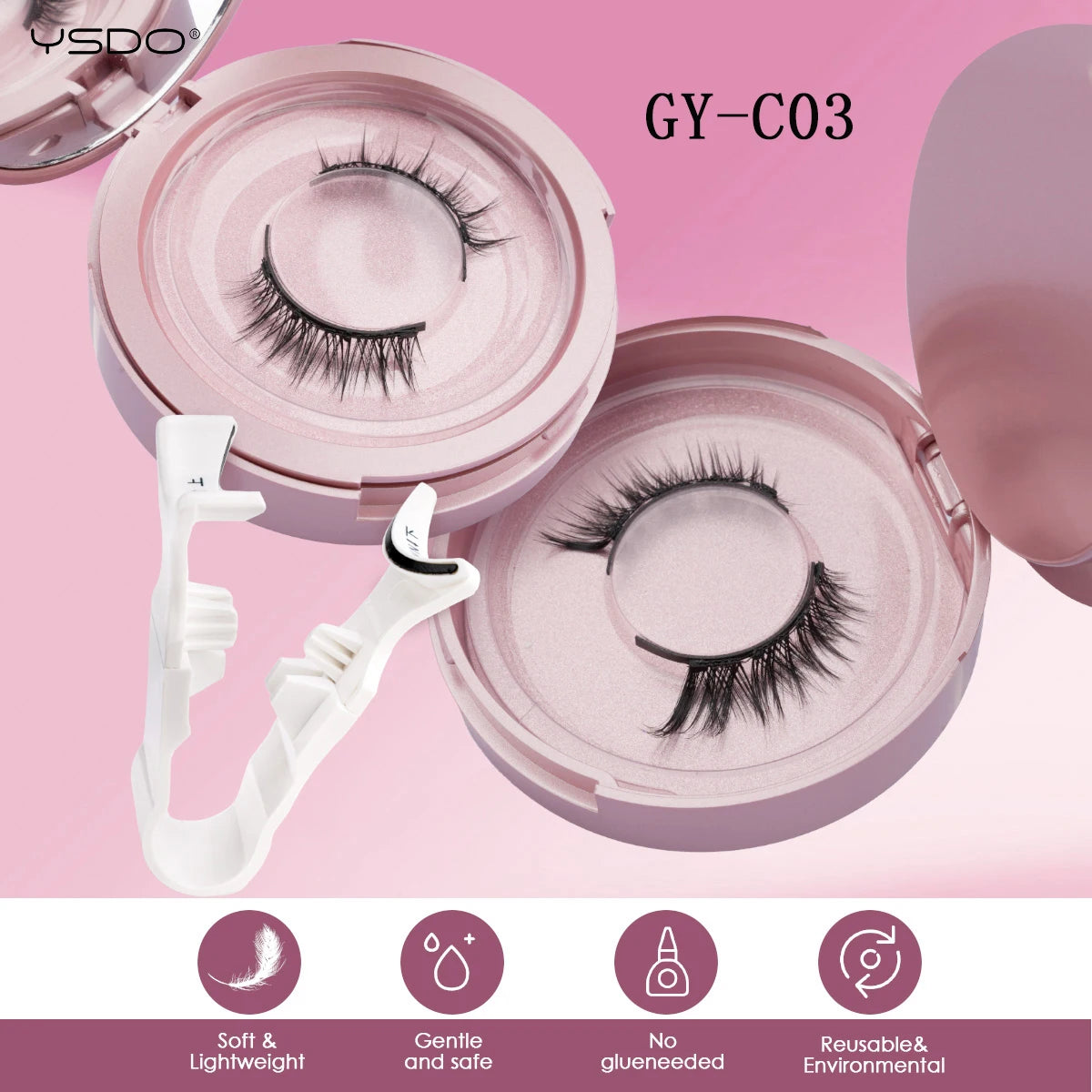 YSDO Magnetic False Eyelashes 1/2 Pairs/Box Natural Soft Faux 3d Mink Eyelashes No Glue Needed Magnetic Lashes Tweezer Makeup