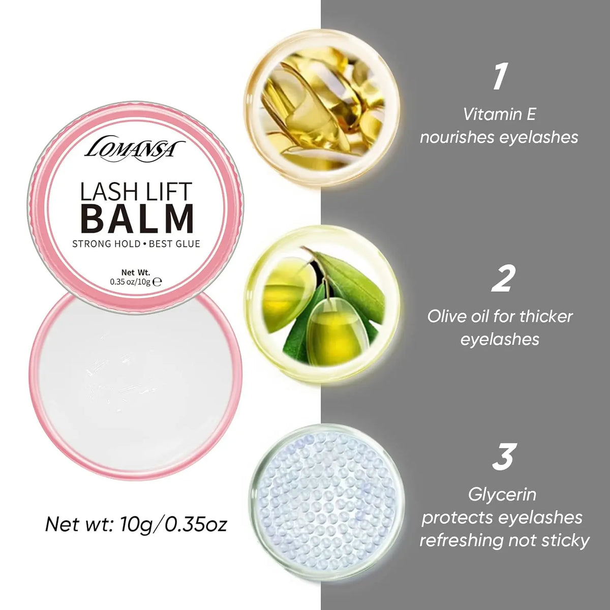 Lomansa 10g Korean Solid Eyelash Lift Glue Fixing Adhesive Non-irritating Fragrant Eyebrow Solid Glue Lifting Lashes Balm Tool