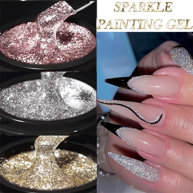 BORN PRETTY Sliver Sparking Shining Gel Nail Polish 5ml Auroras Glitter Soak Off UV Semi-permanent Varnish DIY Manicure Painting