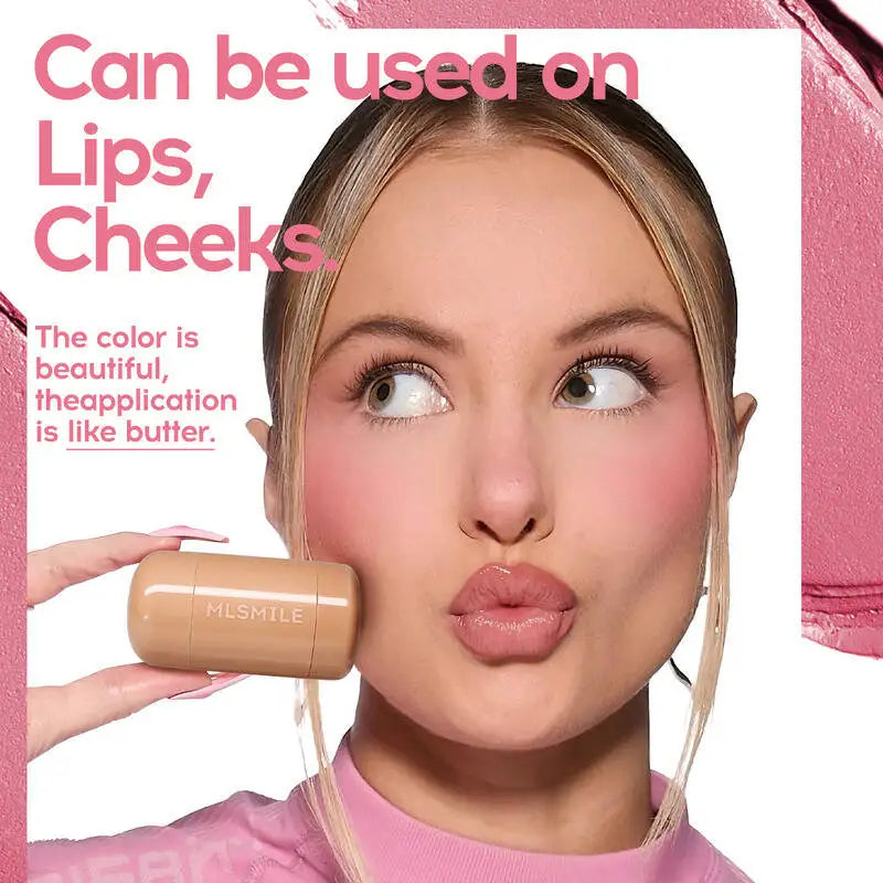 MLSMILE Pocket Stick 6 Colors Natural Highlight Brightening Portable Lip And Cheek Dual-use Blush Cream 2025 New