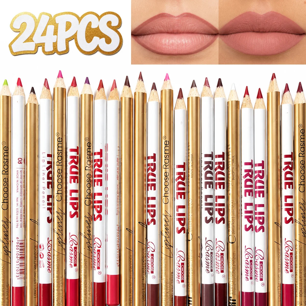 24Color Matte Lip Liner Pencil Set, Long Lasting Waterproof Smooth Lip Liners, Velvet Lip Pencils for Lips Makeup, Nude Red Brown Lip Liner Kit for Women Daily Party Cosmetics