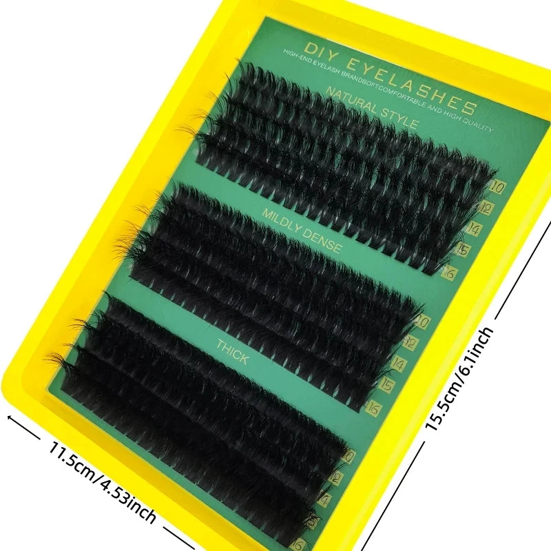 0.07mm DIY 5D Fluffy Lash Clusters 60D 80D 100D Thick Eyelash Clusters D Curl Wispy Individual Lashes 10-16mm Eyelash Extension