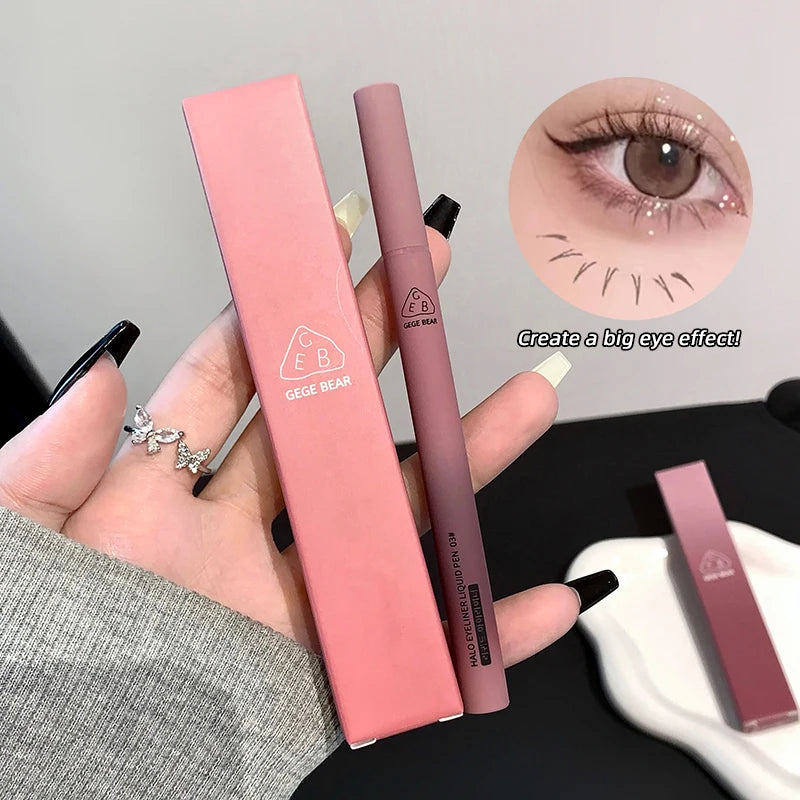Gege Bear Waterproof Quick-drying Liquid Eyeliner/ultra-fine Matte Black Brown/long-lasting Silkworm Eyeliner/eye Makeup/gifts