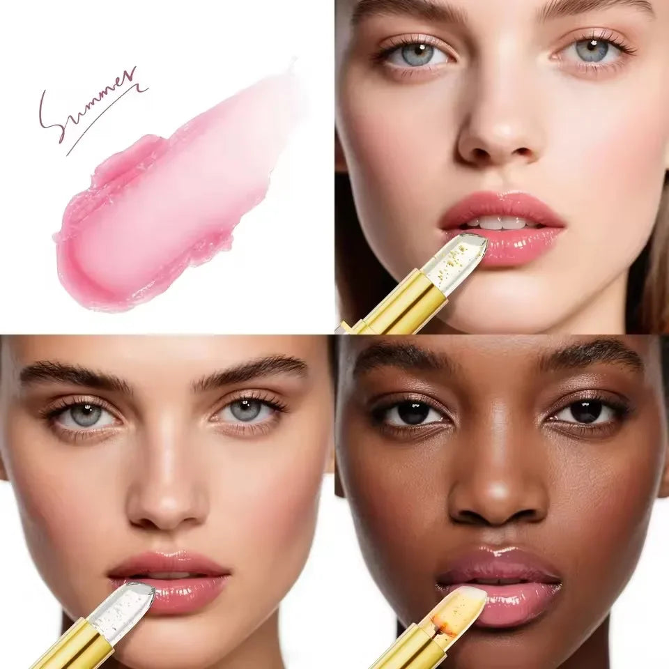 Gradient Jelly Lipstick Cup Non-stick Gold Foil PH Color Changing Lip Balm Long Lasting Hydrating Moisturizing Makeup Lipstick