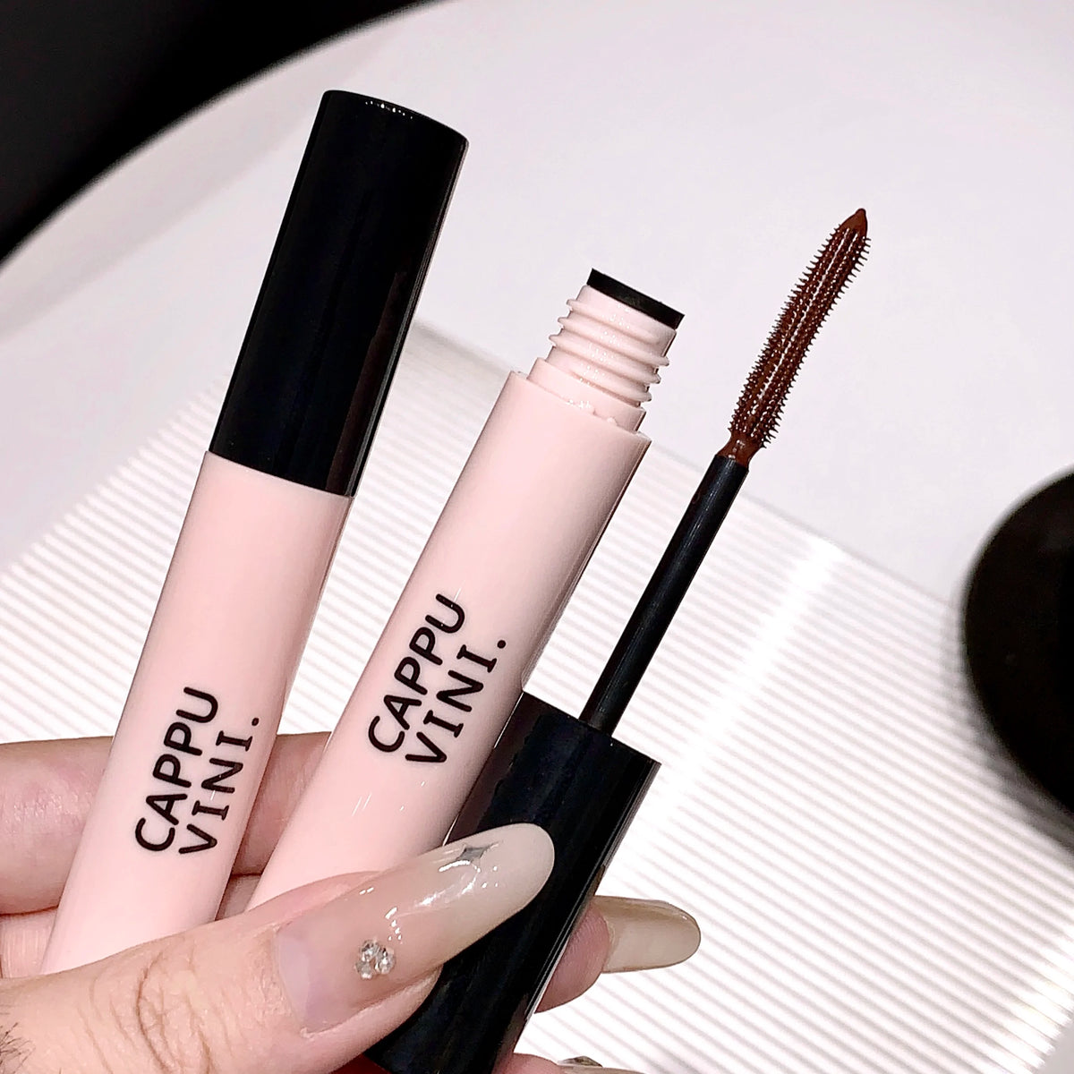 Cappuvini Mascara, Waterproof & Smudge-Proof, 3D Lashes Lengthening & Curling, Voluminous, Long Lasting, Affordable