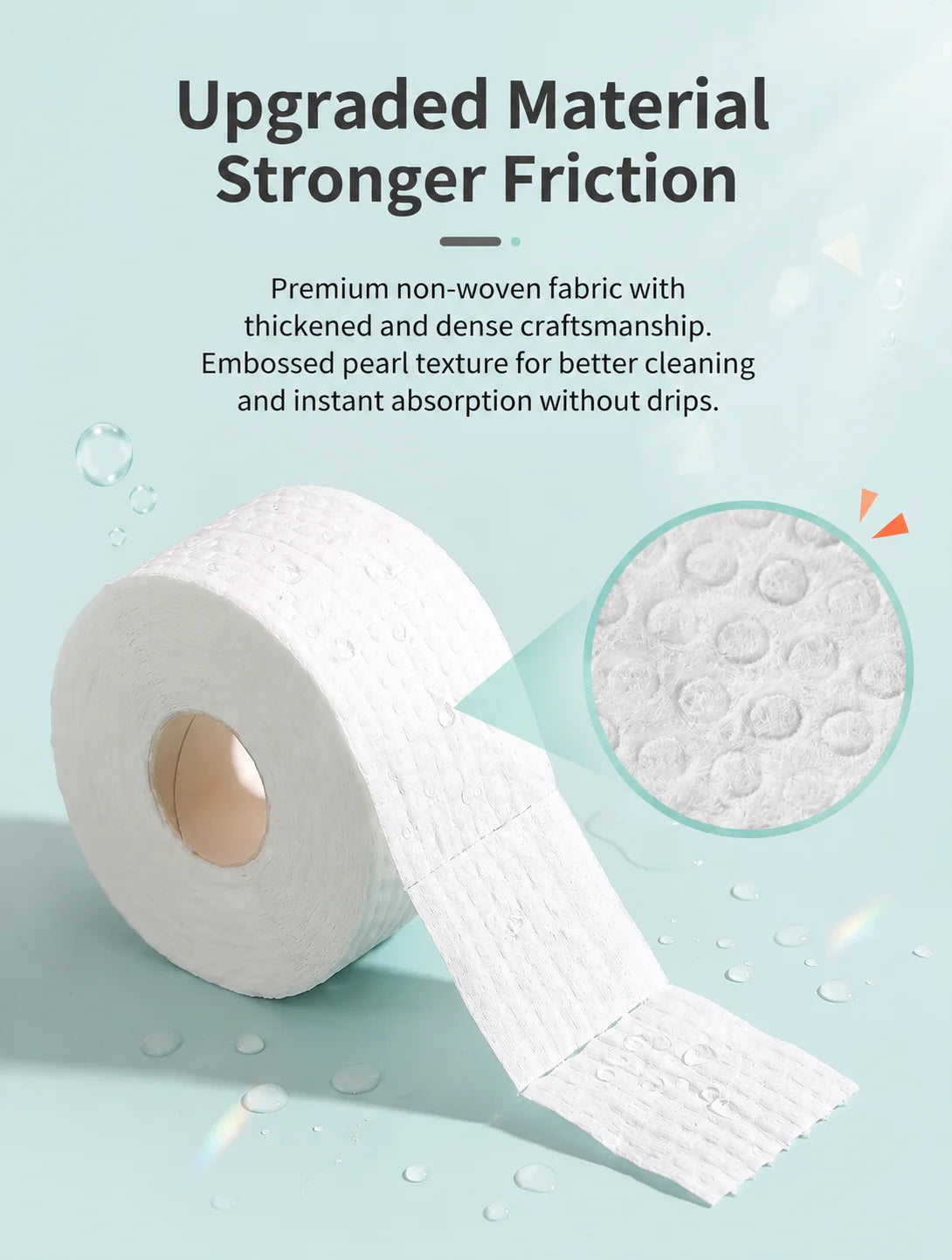 Large Roll Nonwoven Nail Polish Remover Cotton Pads Pearl Texture Wet Dry Disposable Wipes Cleaning Sheets for Salon Home