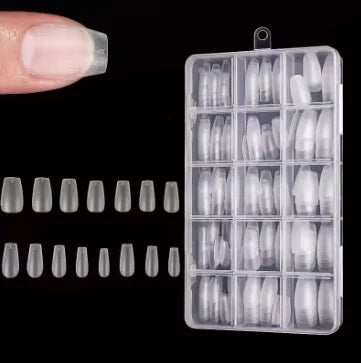 Boxed 330 Short Almond Nail Tips - Upgraded Matte Gel Nail Stickers Without File, Pre-Shaped Full Coverage of Short Almond Nails