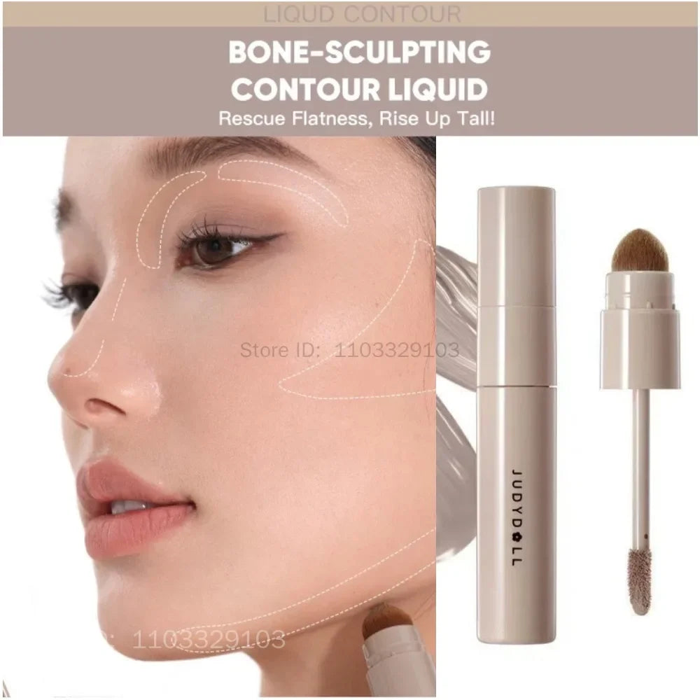 Judydoll Liquid Contouring Highlighter Facial Contour High Gloss Grey Brown Matte Nose Shadow Cream Brighten Face Bronzer Makeup