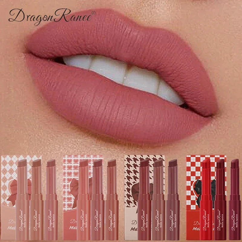 1/3pcs Nude Lipstick Crayon Long Lasting Matte Lipstick Pencil 24 Hours Waterproof Set  Lip Moisturizer Colouring Lip Tint Stick