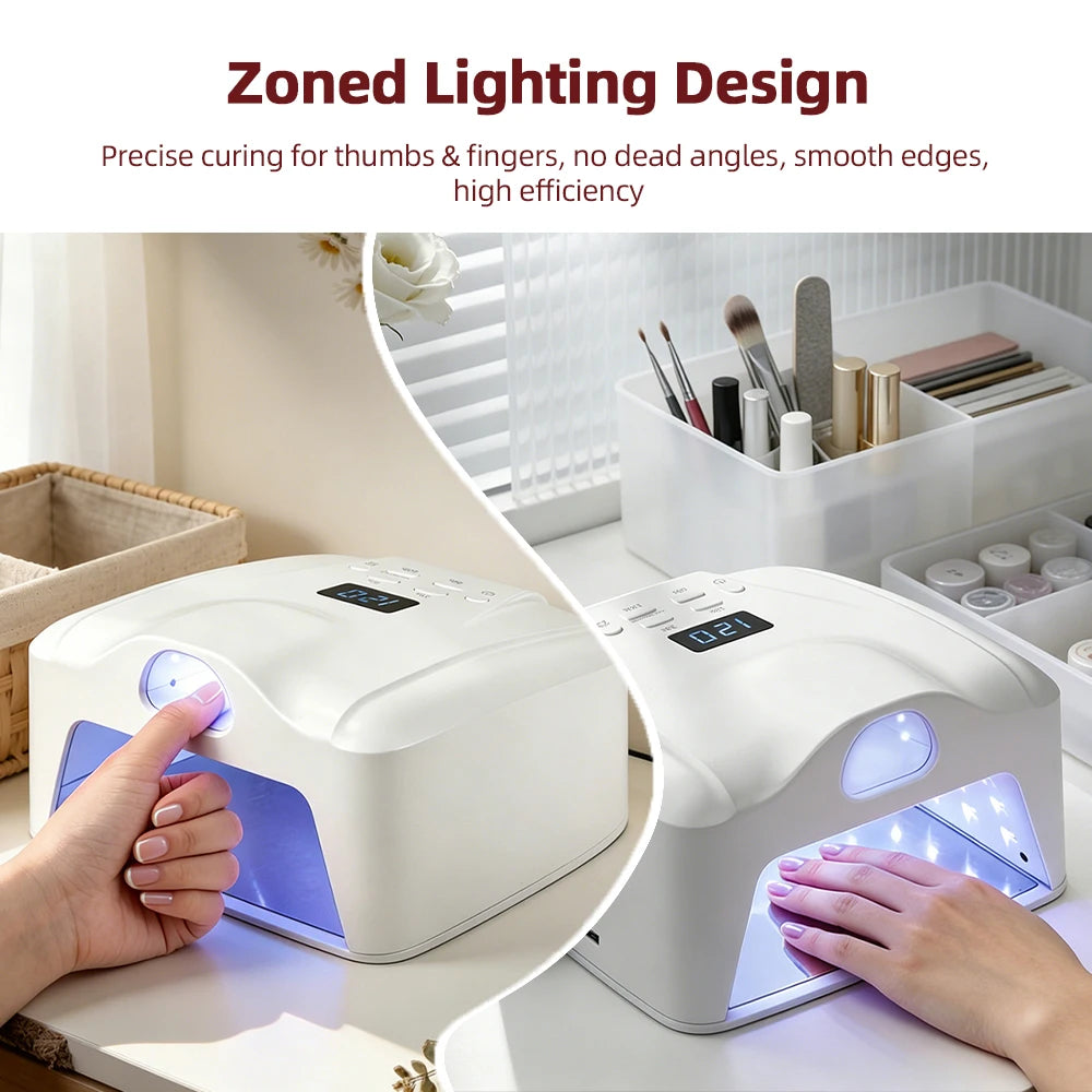 Dual-use UV LED Nail Dryer Smart Auto Sensor Nail Lamp Fast Curing Gel Drying Light Manicure Pedicure Lamp for Home Salon Tool