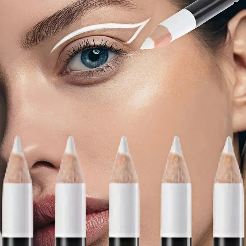 3pcs Fast Drying Matte White Eyeliner Pencil Smooth Waterproof Eyeliner Pen Long Lasting Eyelid Cosmetic Eyes Makeup Tools