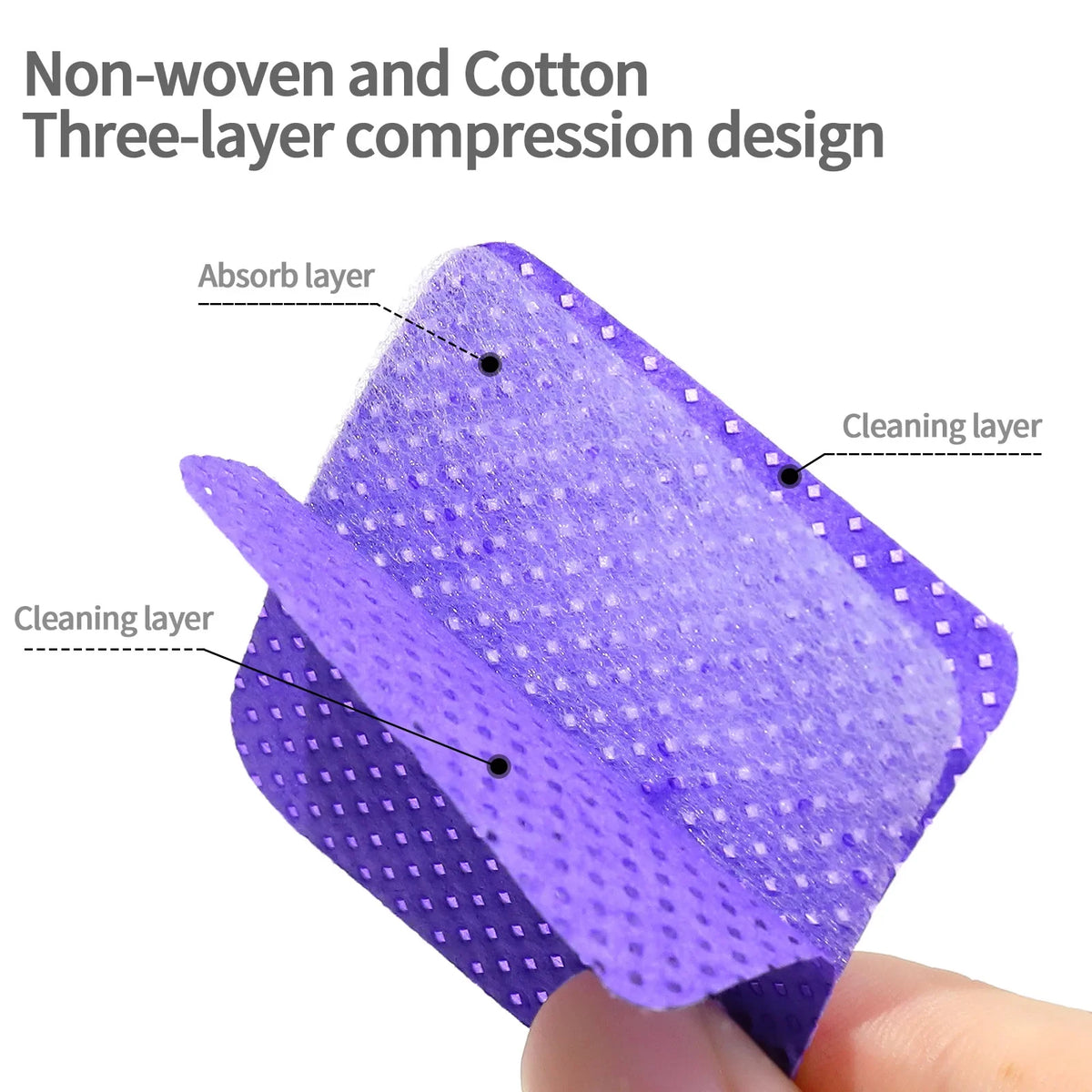 200pcs/Box Lint-freeNail Polish Remover Gel Pink/purple Adhesive Wipes Lash Glue Cleaning Cotton Pad Nail Wipes Makeup Tool