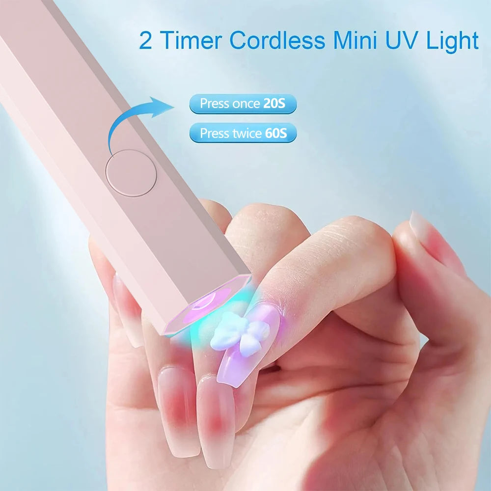 Mini UV Light Cure Nails Lamp for Gel Nails LED Nail Lamp for Gel Polish Manicure USB Nail Dryer for Fast Curing