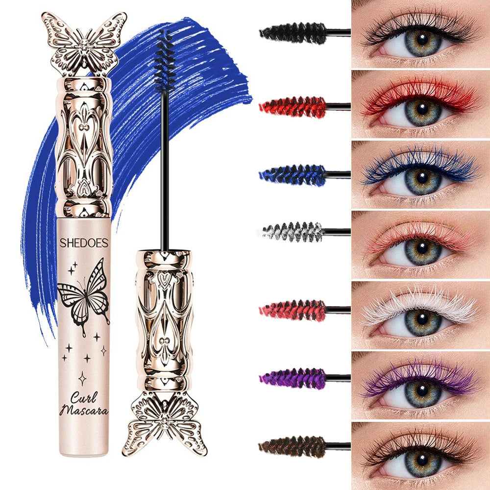 Colorful Lash Mascara Thin Precision Brush Lengthen Curly Volumize Waterproof Smudge Proof Long Lasting Eye Makeup Cosmetics